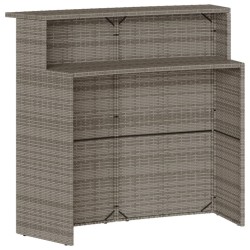Ensemble de bar de jardin 5 pcs avec coussins gris poly rotin 513378513378