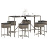 Ensemble de bar de jardin 7 pcs avec coussins gris poly rotin 513380513380