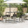 Ensemble de bar de jardin 7 pcs avec coussins gris poly rotin 513380513380