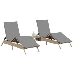 Chaises longues avec coussins lot de 2 beige résine tressée 513382513382