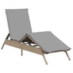 Chaises longues avec coussins lot de 2 beige résine tressée 513382513382