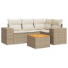 Salon de jardin avec coussins 5 pcs beige résine tressée 513391513391