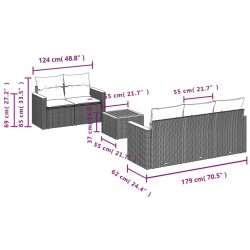 Salon de jardin avec coussins 6 pcs beige résine tressée 513397513397