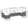 Salon de jardin 7 pcs avec coussins noir résine tressée 513398513398
