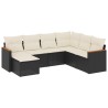 Salon de jardin 7 pcs avec coussins noir résine tressée 513401513401