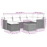 Salon de jardin avec coussins 7 pcs gris résine tressée 513402513402