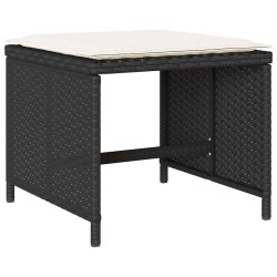 Ensemble à manger de jardin 9pcs coussins noir résine tressée 513403513403