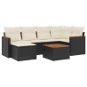 Salon de jardin 7 pcs avec coussins noir résine tressée 513404513404