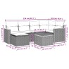 Salon de jardin 7 pcs avec coussins noir résine tressée 513404513404