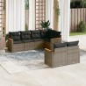 Salon de jardin avec coussins 7 pcs gris résine tressée 513405513405