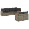 Salon de jardin avec coussins 7 pcs gris résine tressée 513405513405
