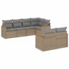 Salon de jardin avec coussins 7 pcs beige résine tressée 513406513406