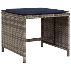 Ensemble à manger de jardin 9 pcs coussins gris résine tressée 513411513411