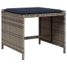 Ensemble à manger de jardin 9 pcs coussins gris résine tressée 513411513411