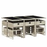 Ensemble à manger de jardin 11pcs avec coussins gris poly rotin 513413513413