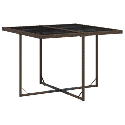 Ensemble à manger de jardin et coussins 9 pcs marron poly rotin 513418513418