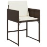 Ensemble à manger de jardin et coussins 9 pcs marron poly rotin 513418513418