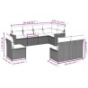 Salon de jardin 8 pcs avec coussins noir résine tressée 513422513422