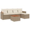 Salon de jardin avec coussins 6 pcs beige résine tressée 513423513423