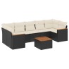 Salon de jardin 8 pcs avec coussins noir résine tressée 513424513424