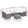 Salon de jardin 8 pcs avec coussins noir résine tressée 513424513424