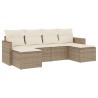 Salon de jardin avec coussins 6 pcs beige résine tressée 513427513427