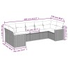 Salon de jardin avec coussins 7 pcs beige résine tressée 513428513428