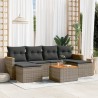 Salon de jardin avec coussins 7 pcs gris résine tressée 513430513430