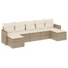 Salon de jardin avec coussins 7 pcs beige résine tressée 513431513431