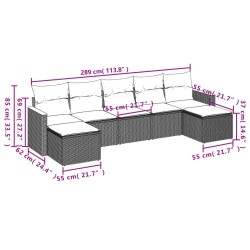 Salon de jardin avec coussins 7 pcs beige résine tressée 513431513431