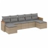Salon de jardin avec coussins 7 pcs beige résine tressée 513432513432