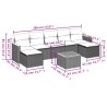 Salon de jardin 8 pcs avec coussins noir résine tressée 513434513434