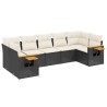 Salon de jardin 7 pcs avec coussins noir résine tressée 513436513436