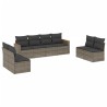 Salon de jardin 8 pcs avec coussins gris résine tressée 513437513437