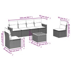 Salon de jardin avec coussins 7 pcs beige résine tressée 513439513439