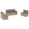 Salon de jardin avec coussins 7 pcs beige résine tressée 513440513440