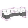 Salon de jardin avec coussins 7 pcs gris résine tressée 513442513442