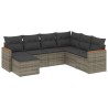 Salon de jardin avec coussins 7 pcs gris résine tressée 513444513444
