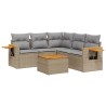 Salon de jardin avec coussins 6 pcs beige résine tressée 513446513446