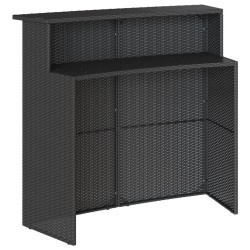 Ensemble de bar de jardin 5 pcs avec coussins noir poly rotin 513450513450