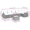 Salon de jardin avec coussins 7 pcs gris clair résine tressée 513452513452