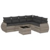Salon de jardin avec coussins 7 pcs gris clair résine tressée 513456513456