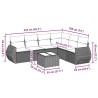 Salon de jardin avec coussins 7 pcs gris clair résine tressée 513456513456