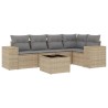 Salon de jardin avec coussins 6 pcs beige résine tressée 513457513457