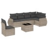Salon de jardin avec coussins 7 pcs gris clair résine tressée 513458513458