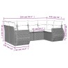 Salon de jardin 6 pcs avec coussins gris clair résine tressée 513459513459