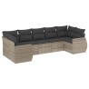 Salon de jardin avec coussins 7 pcs gris clair résine tressée 513460513460