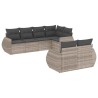 Salon de jardin avec coussins 7 pcs gris clair résine tressée 513462513462