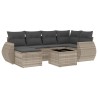 Salon de jardin avec coussins 7 pcs gris clair résine tressée 513464513464