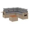 Salon de jardin avec coussins 6pcs mélange beige résine tressée 513468513468